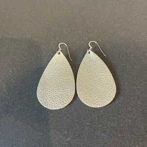 Nickel and Suede Chic Gold Textured Teardrop Earrings